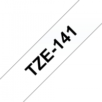 Brother TZe141 Cinta Laminada Original de Etiquetas Texto negro sobre fondo transparente Ancho 18mm x 8 metros