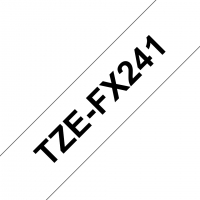 Brother TZeFX241 Cinta Laminada Flexible Original de Etiquetas Texto negro sobre fondo blanco Ancho 18mm x 8 metros