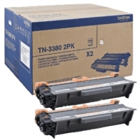 Brother TN3380 Negro Pack de 2 Cartuchos de Toner Originales TN3380TWIN