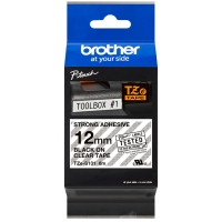 Brother TZeS131 Cinta Laminada Super Adhesiva Original de Etiquetas Texto negro sobre fondo transparente Ancho 12mm x 8 metros