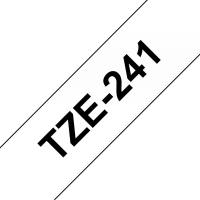 Brother TZe241 Cinta Laminada Original de Etiquetas Texto negro sobre fondo blanco Ancho 18mm x 8 metros
