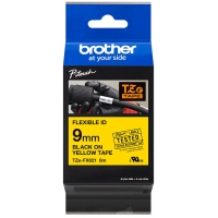 Brother TZeFX621 Cinta Laminada Flexible Original de Etiquetas Texto negro sobre fondo amarillo Ancho 9mm x 8 metros