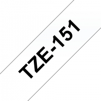 Brother TZe151 Cinta Laminada Original de Etiquetas Texto negro sobre fondo transparente Ancho 24mm x 8 metros