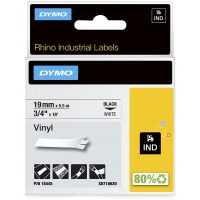 Dymo ID1-19 18445 Cinta de Etiquetas de Vinilo Industrial Original para Rotuladora negro / blan