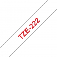Brother TZe222 Cinta rotuladora Compatible de Etiquetas Texto rojo sobre fondo blanco Ancho 9mm x 8 metros