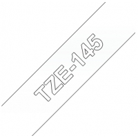 Brother TZe145 Cinta rotuladora Compatible de Etiquetas Texto blanco sobre fondo transparente Ancho 18mm x 8 metros