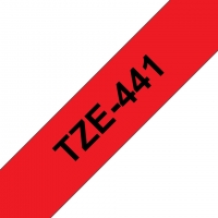 Brother TZe441 Cinta rotuladora Compatible de Etiquetas Texto negro sobre fondo rojo Ancho 18mm x 8 metros