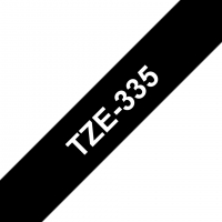 Brother TZe335 Cinta rotuladora Compatible de Etiquetas Texto blanco sobre fondo negro Ancho 12mm x 8 metros