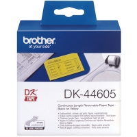 Brother DK44605 Etiquetas Removibles Originales 62mm x 30,48m negro / amarillo
