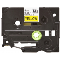 Brother TZeFX621 Cinta Laminada Flexible Original de Etiquetas Texto negro sobre fondo amarillo Ancho 9mm x 8 metros