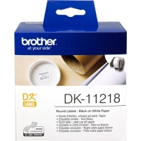 Brother DK11218 Etiquetas Originales Precortadas Circulares 24 mm de Diametro 1000 Etiquetas