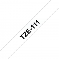 Brother TZe111 Cinta Laminada Original de Etiquetas Texto negro sobre fondo transparente Ancho 6mm x 8 metros