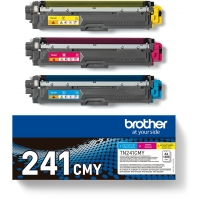 Brother TN241 Pack de 3 Cartuchos de Toner Originales Cian, Magenta, Amarillo TN241CMY