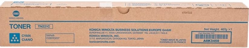 Konica Minolta TN221 Cian Toner Original TN221C A8K3450