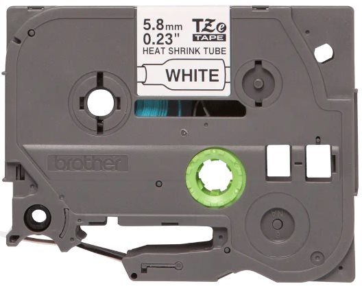 Brother HSe211 Cinta Tubo Termorretractil Original de Etiquetas para Cables Texto negro sobre fondo blanco Ancho 5.8mm x 1.5 met
