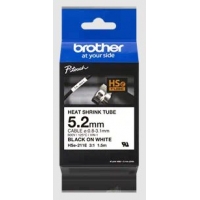 Brother HSE211E Cinta Tubo Termorretractil Original de Etiquetas para Cables Texto negro sobre fondo blanco Ancho 5.2mm x 1.5 me
