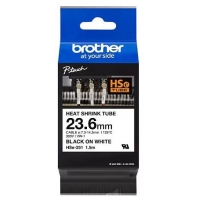 Brother HSe251 Cinta Tubo Termorretractil Original de Etiquetas para Cables Texto negro sobre fondo blanco Ancho 23.6mm x 1.5 me