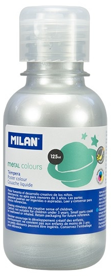 Milan Botella de Tempera 125ml Color Plata
