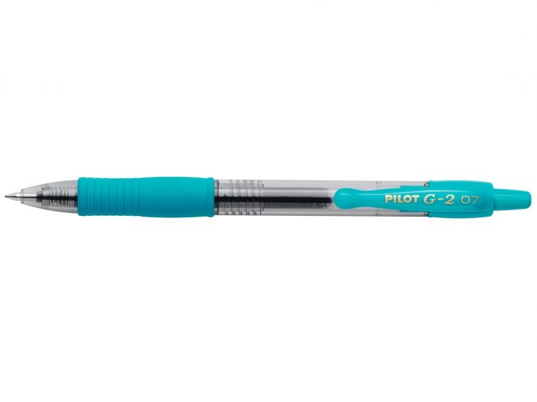 Pilot Boligrafo de Gel G2 Rollerball Retractil, Punta 0.7mm, Trazo 0.32mm, Grip, Turquesa