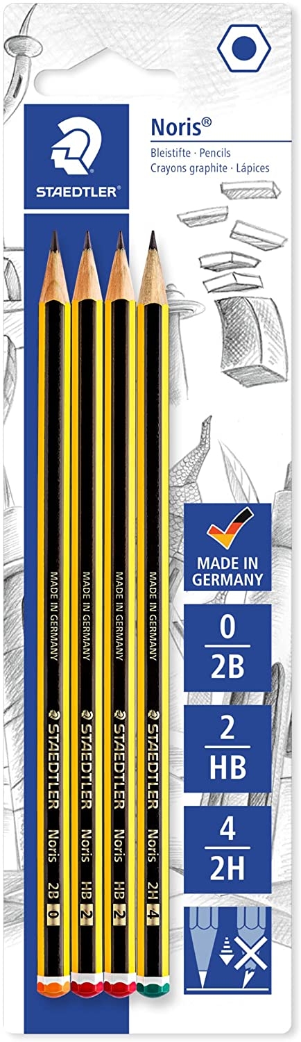 Staedtler Noris 120 Pack de 4 Lápices, Graduaciones Surtidas