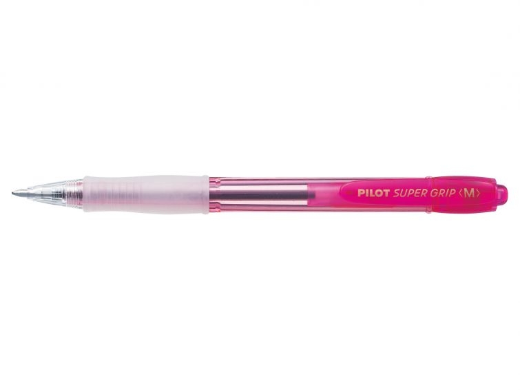 Pilot Boligrafo Retractil SuperGrip Neon Colour, Punta 1.0mm, Trazo 0.25mm, Tinta de Aceite, Rosa