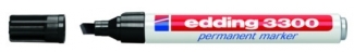 Edding 3300 Rotulador Permanente, Punta Biselada, Trazo 1-5mm, Seca rápido, Negro
