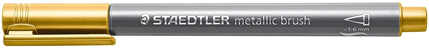 Staedtler Pack de 10 Rotuladores Permanentes, Punta Pincel, Trazo 1-2mm, Colores Metalicos Surtidos