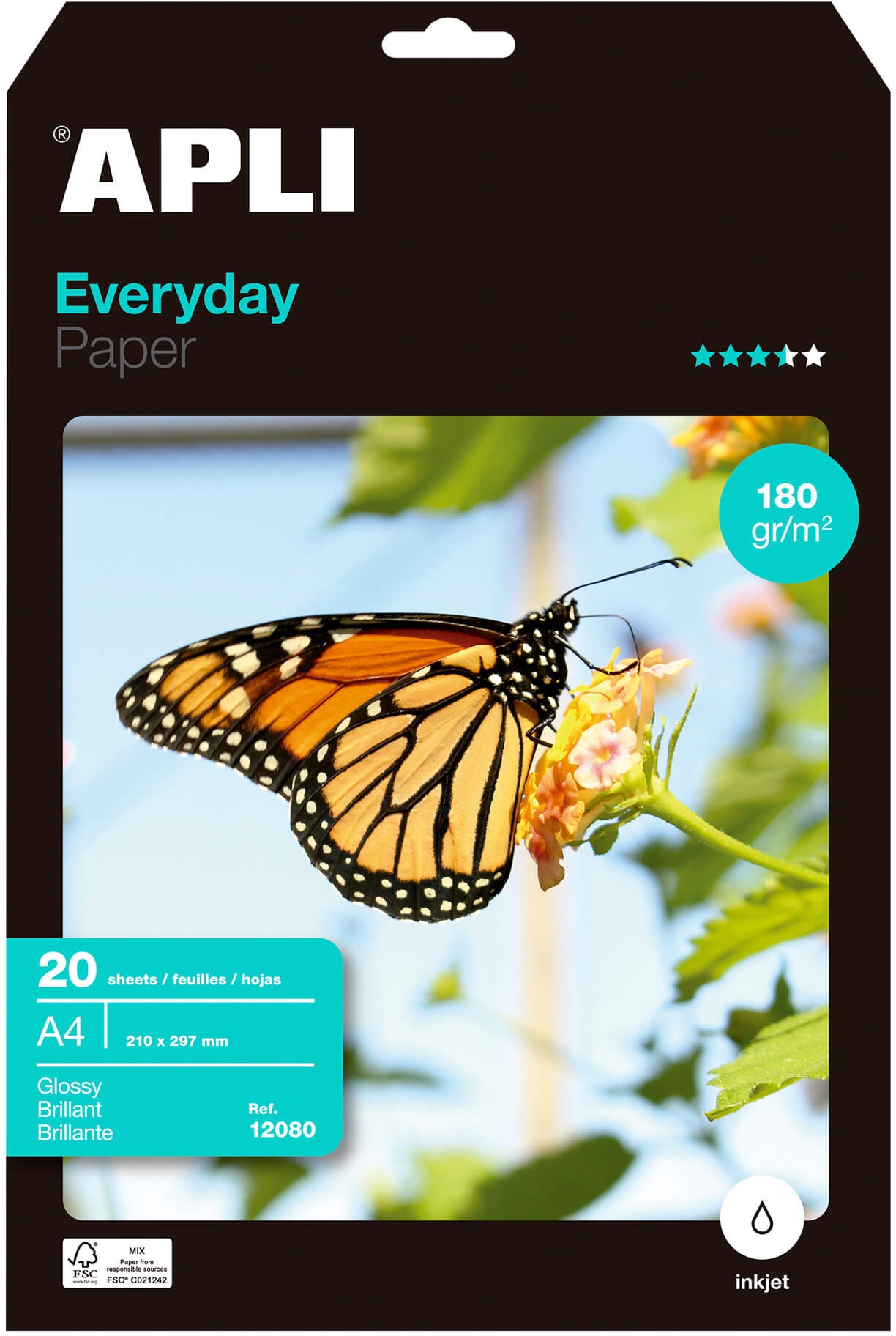 Apli Papel Fotografico Everyday A4 180g 20 Hojas