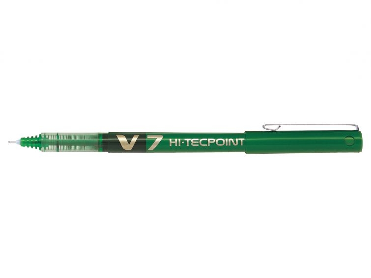 Pilot Boligrafo de Tinta Liquida V7 HI-Tecpoint Rollerball, Punta Fina de Aguja 0.7mm, Trazo 0.5mm, Verde