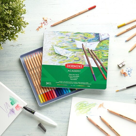 Derwent Academy Pack de 24 Lapices Acuarelables