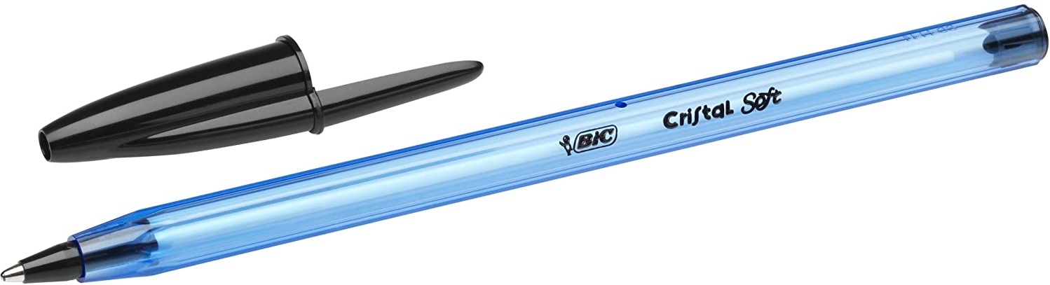 PACK 10 Bic Cristal Soft, Punta Media de 1.2mm, Trazo 0.45mm, Colores Surtidos