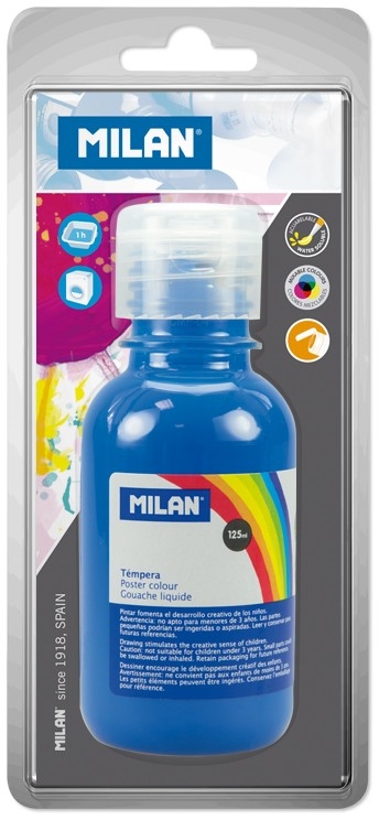 Milan Botella de Tempera 125 ml Color Cian