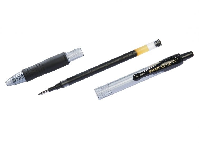 Pilot Boligrafo de Gel G2 Rollerball Retractil, Punta 0.7mm, Trazo 0.32mm, Grip, Negro