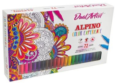 Alpino Dual Artist Color Experience Pack de 72 Rotuladores, Doble Punta, Punta Fine Liner de 0.7mm