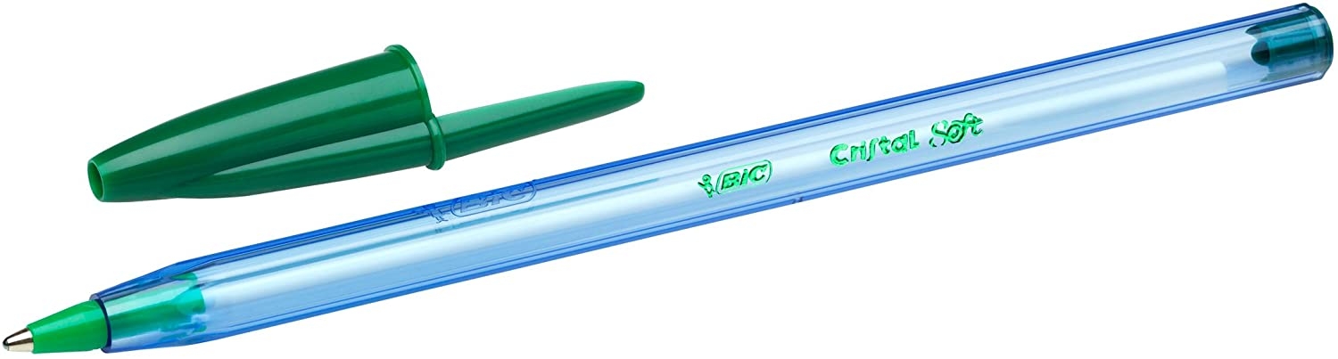 PACK 10 Bic Cristal Soft, Punta Media de 1.2mm, Trazo 0.45mm, Colores Surtidos