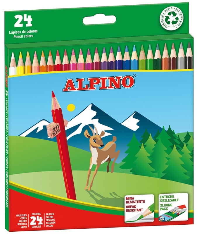 Alpino Pack de 24 Lapices de Colores Creativos, Mina de 3mm