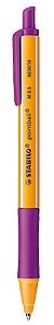 Stabilo Pointball Boligrafo Retractil, Punta de 1mm, Tinta de Aceite, Grip Lila