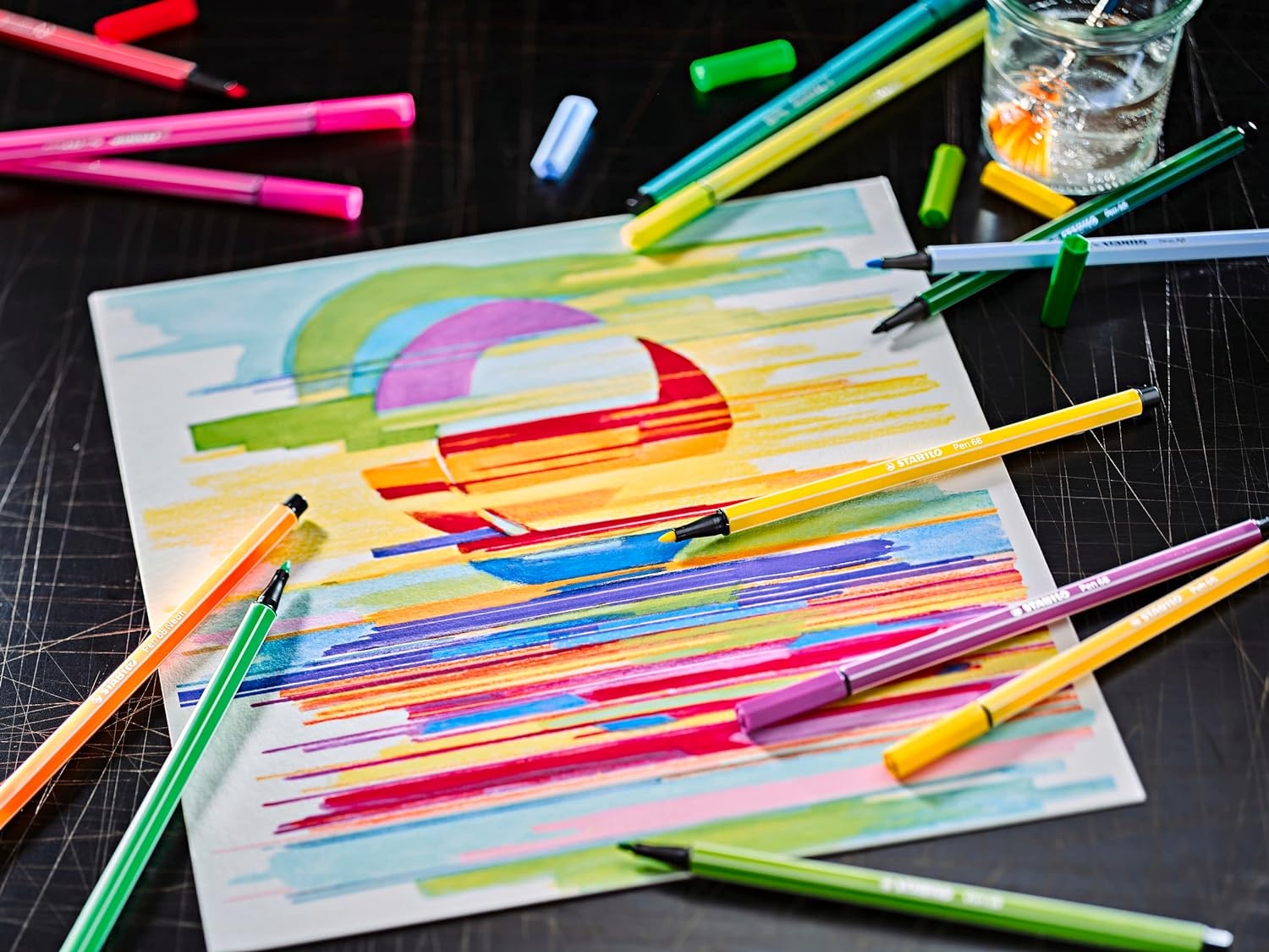 Stabilo Pen 68 Arty Pack de 18 Rotuladores, Punta de Fibra, Trazo 1mm