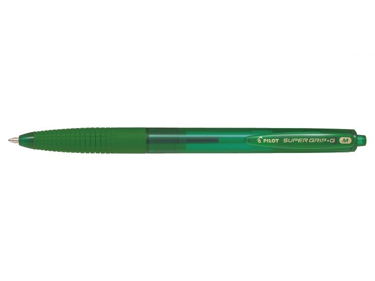 Pilot Boligrafo Retractil SuperGrip G, Punta 1.0mm, Trazo 0.4mm, Tinta de Aceite, Grip, Verde