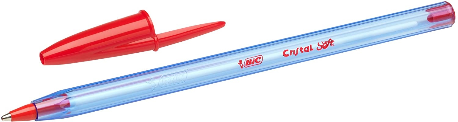 PACK 10 Bic Cristal Soft, Punta Media de 1.2mm, Trazo 0.45mm, Colores Surtidos