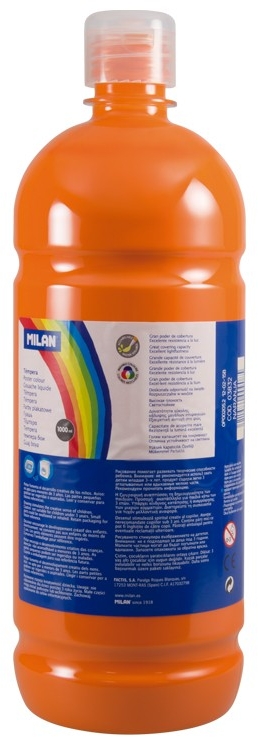 Milan Botella de Tempera 1000ml Color Naranja