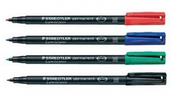 Pack de 4 Rotuladores Staedtler Lumocolor 318 Permanentes, Punta Fina Redonda, Trazo 0.6mm