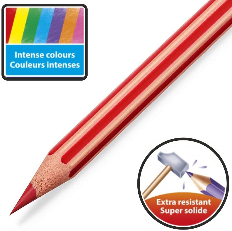 Bic Kids Evolution Stripes Caja de 12 Lapices de Colores Surtidos, Mina Pigmenta