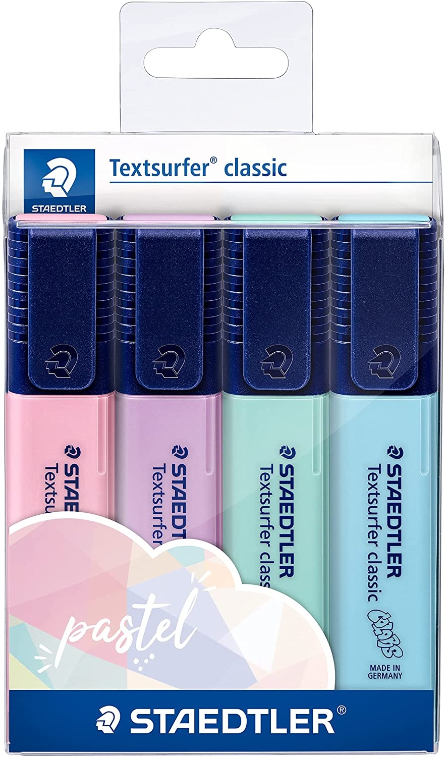 Staedtler Textsurfer Classic 364 Pack de 4 Marcadores Fluorescentes, Secado Rapido, Trazo 1-5mm, Colores Surtidos
