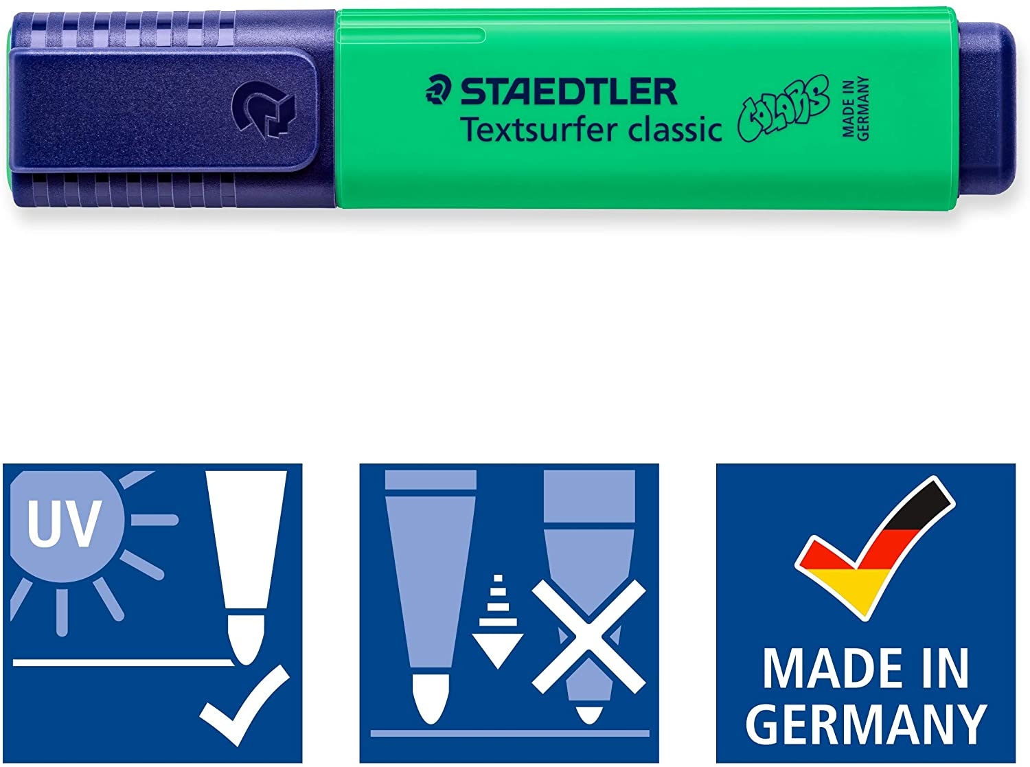 Staedtler Textsurfer Classic 364 Pack de 4 Marcadores Fluorescentes, Punta Biselada, Trazo 1-5mm, Secado Rapido, Colores Surtido