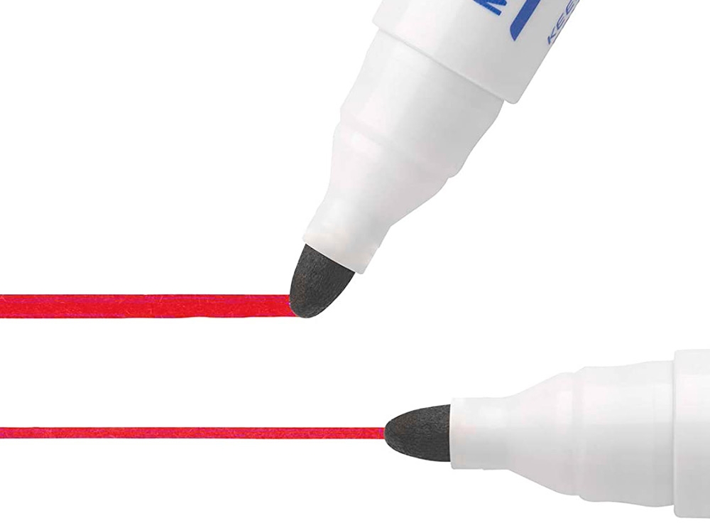 Bic Velleda 1701 ECOlutions Marcadores para Pizarra, Punta Redonda, Trazo de 1.5 mm, Tinta base alcohol, Borrado facil, Rojo