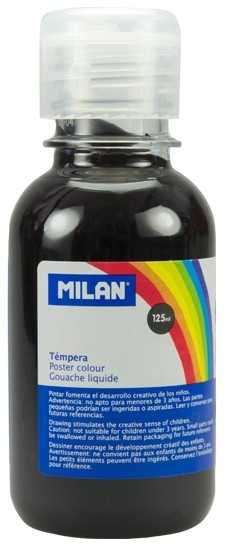 Milan Botella de Tempera 125ml Color Negro