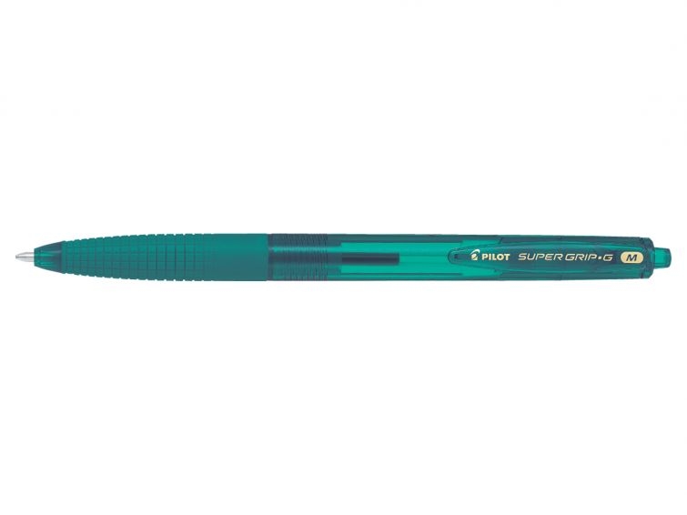 Pilot Boligrafo Retractil SuperGrip G, Punta 1.0mm, Trazo 0.4mm, Tinta de Aceite, Grip, Verde Bosque