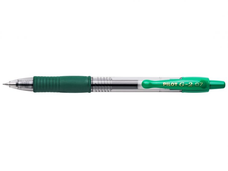 Pilot Boligrafo de Gel G2 Rollerball Retractil, Punta 0.7mm, Trazo 0.32mm, Grip, Verde