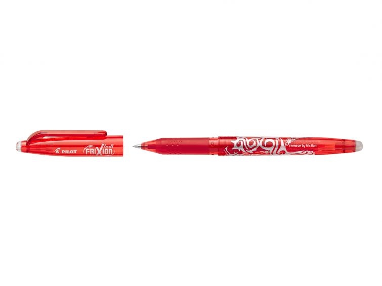 Pilot Frixion Ball Boligrafo de Gel Borrable, Punta 0.7mm, Trazo 0.4mm, Grip, Rojo